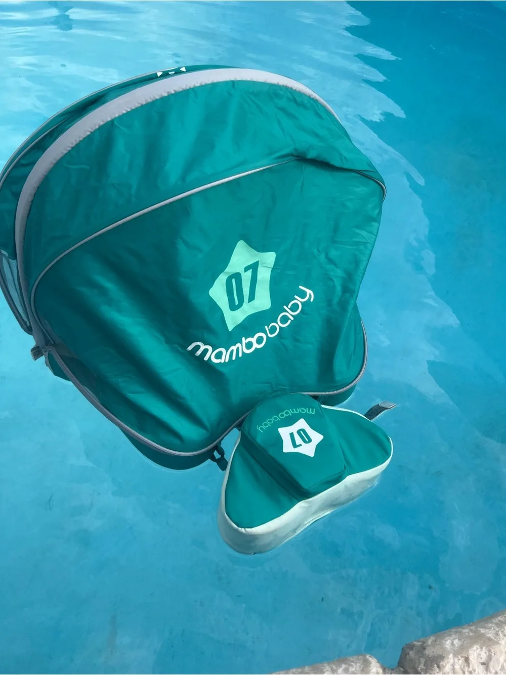 Mambo Baby Teal Swim Float with UPF50+ Sun Canopy
